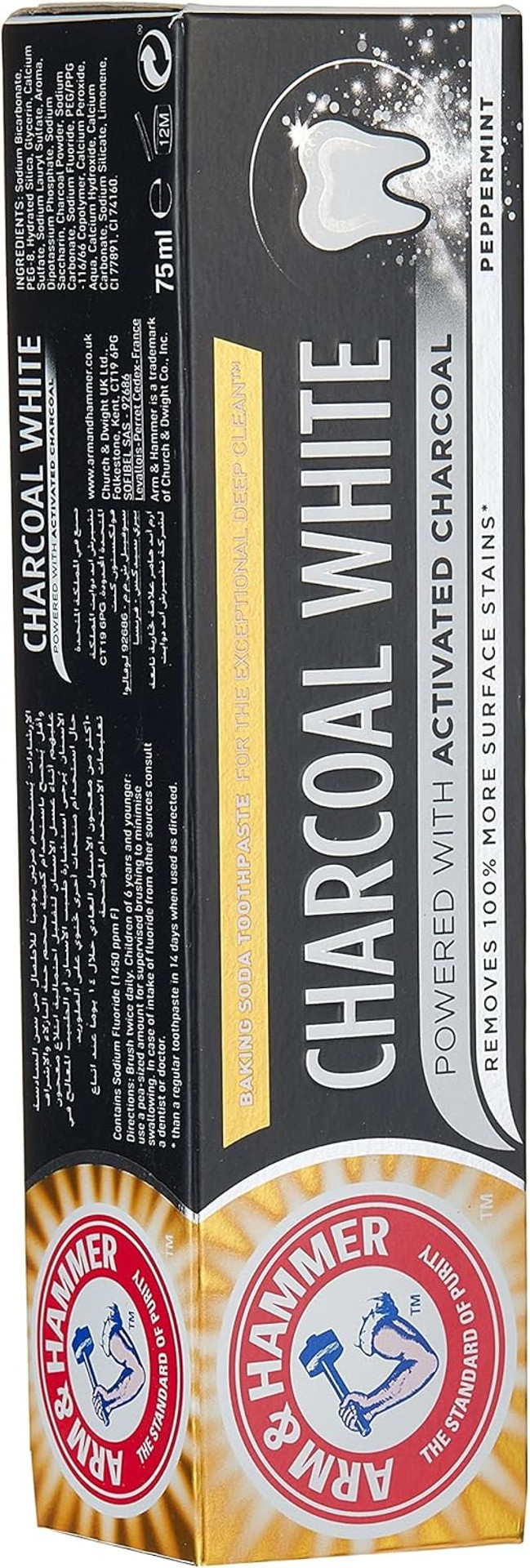 Arm & Hammer Charcoal White Toothpaste, 75ml