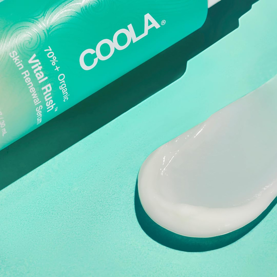 Coola Organic Vital Rush Skin Renewal Serum, Dermatologist Tested Skin Barrier Protection With Vitamin C And Hyaluronic Acid, Vegan And Gluten Free, 1 Fl Oz