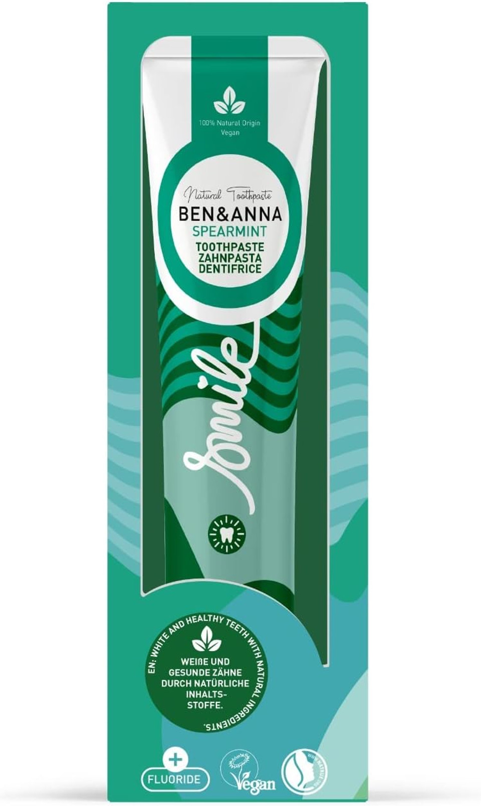 Ben & Anna Natural Mint with Fluoride Toothpaste Tube 75ml