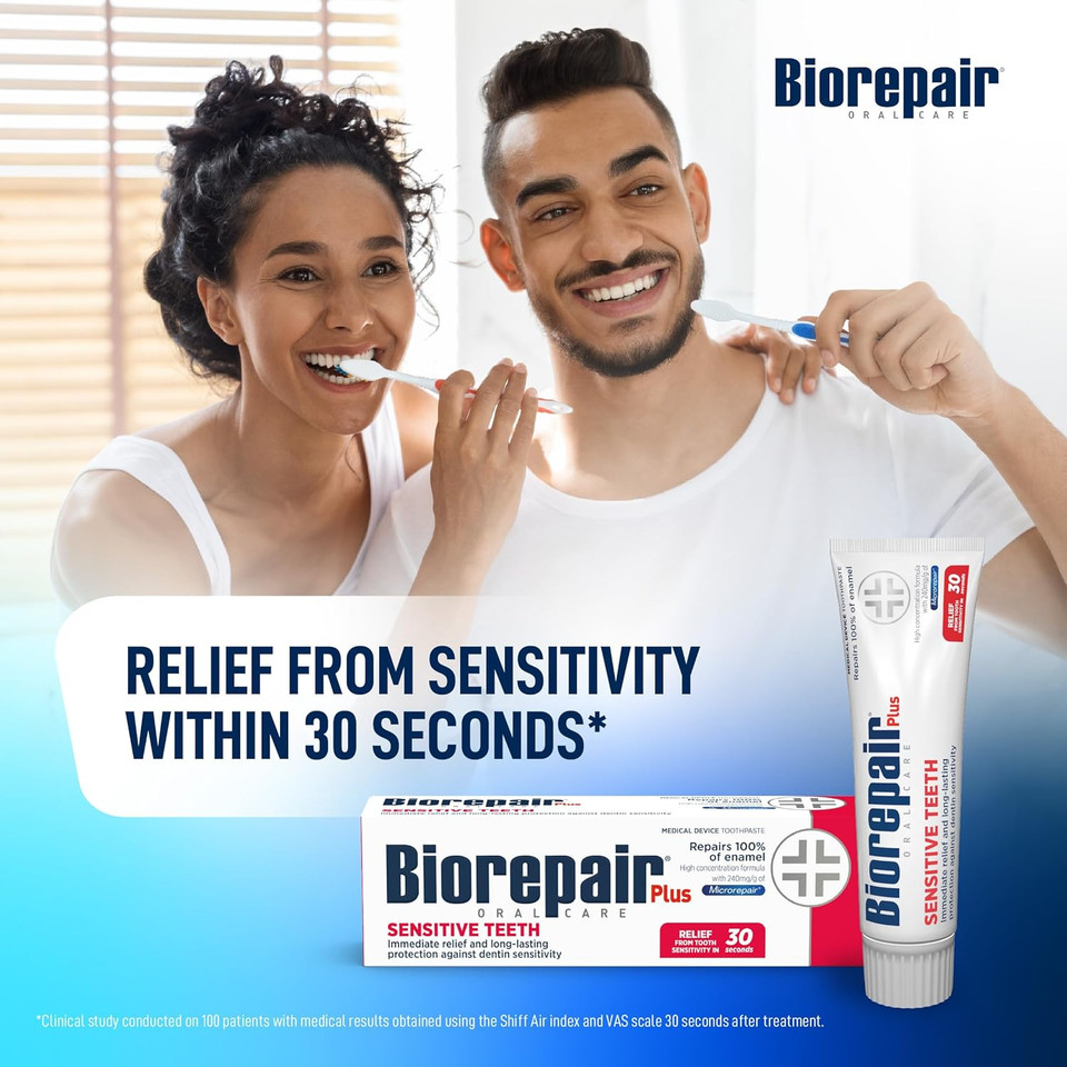 BioRepair Fast Sensitive Enamel Repair Toothpaste - Fluoride-Free for Hypersensitivity-MicroRepair Gum Health  Sensitive Teeth for Regular Use(Pack of 3)