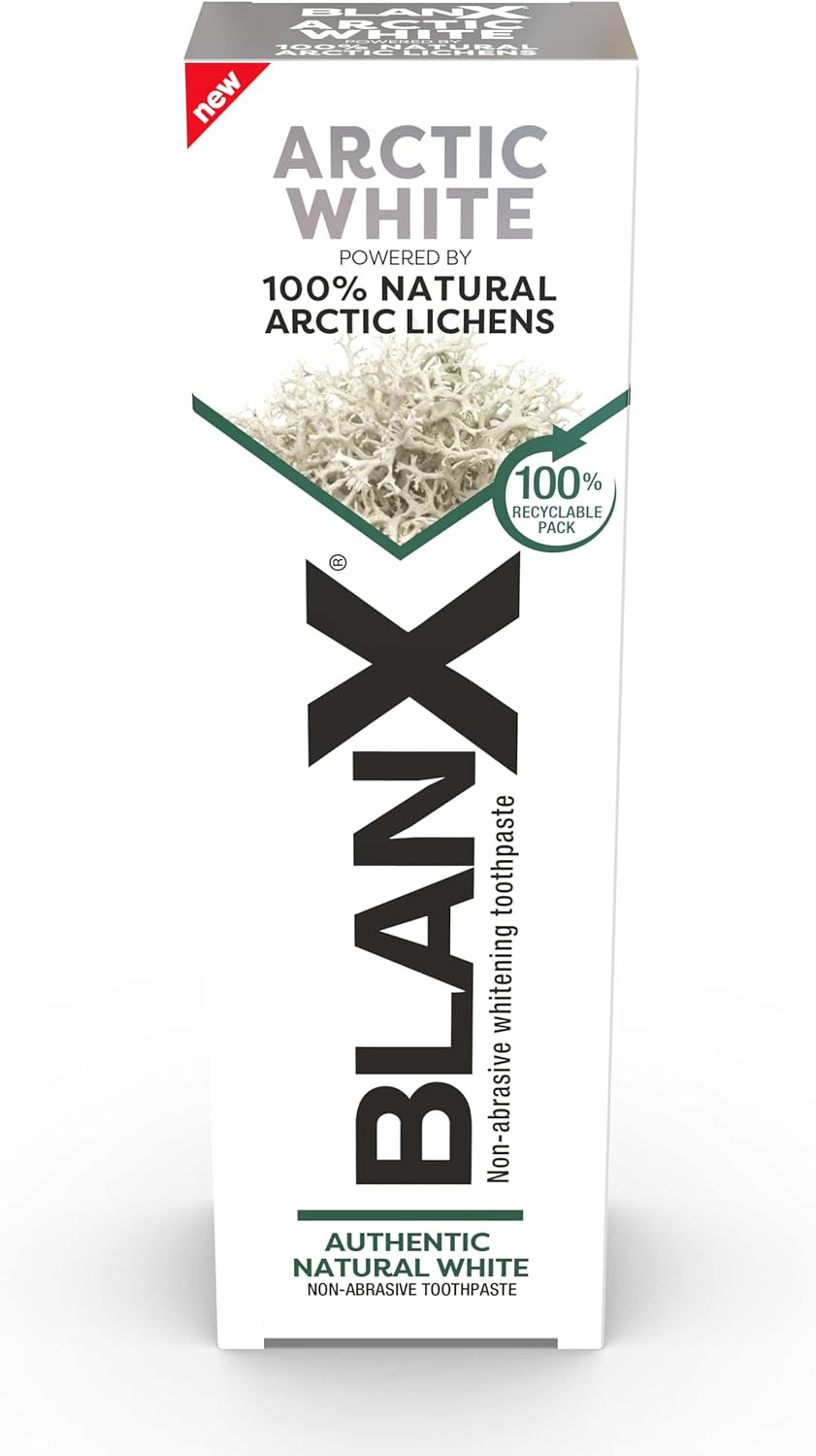 BlanX Arctic White Toothpaste | Unique formulation of Arctic lichen for Natural whitening |mint flavour |Suitable for vegans| 75ml
