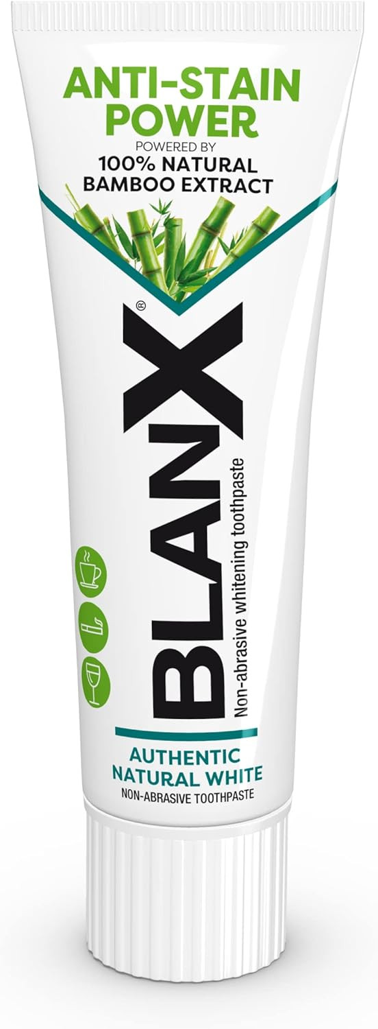 BlanX Anti Stain Toothpaste | Unique formulation of Arctic lichen and 100% Natural bamboo extract | Mint Flavor | suitable for vegans | 75 ml , Pack of 1