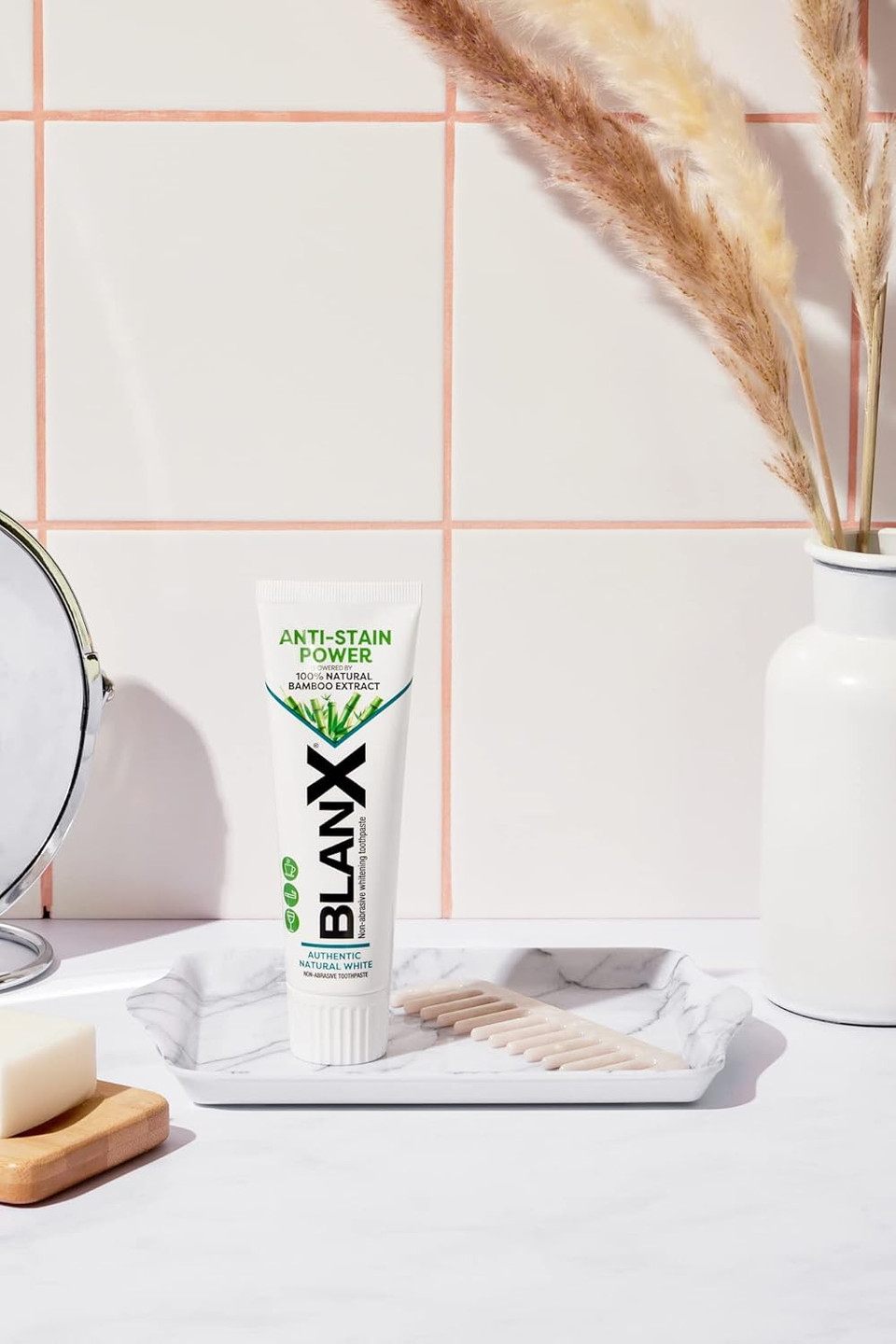 BlanX Anti Stain Toothpaste | Unique Formulation of Arctic Lichen and 100% Natural Bamboo Extract | Mint Flavor | Suitable for Vegans | 75 ml (Pack of 2)