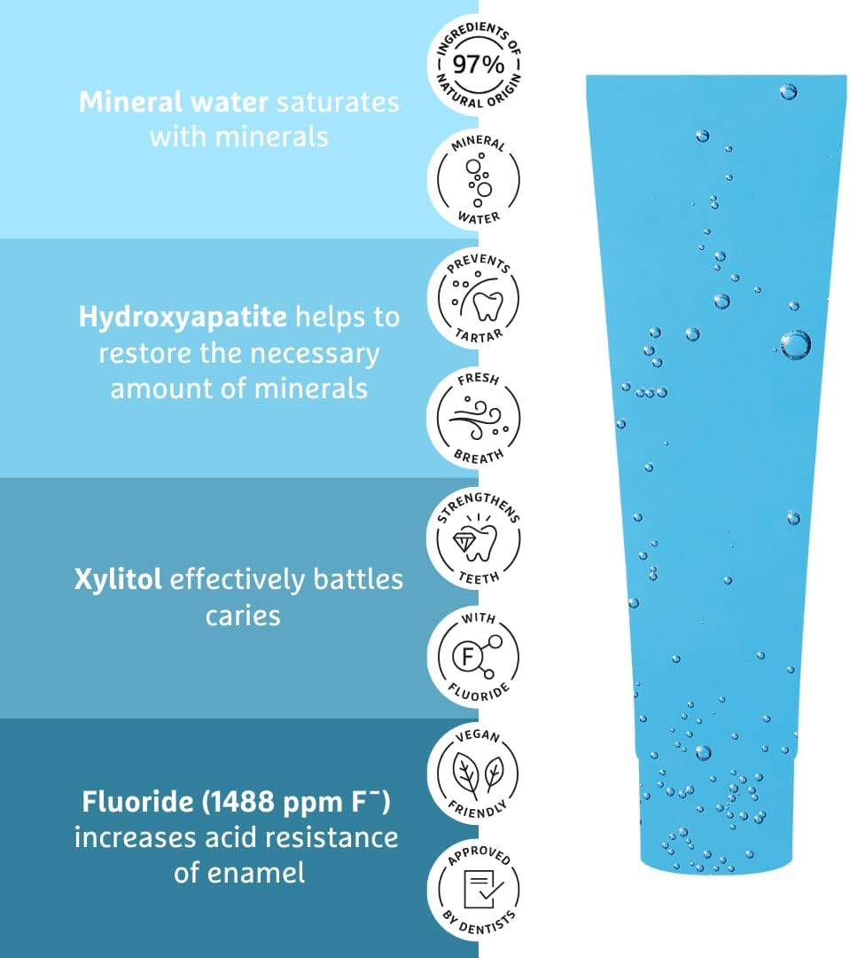 Ecodenta Extra Fresh Toothpaste with Natural Mineral Water I Remineralizing Toothpaste Provides Fresh Breath, Strengthens Tooth Enamel and Fights Tooth Decay I Natural Ingredients, 75ml