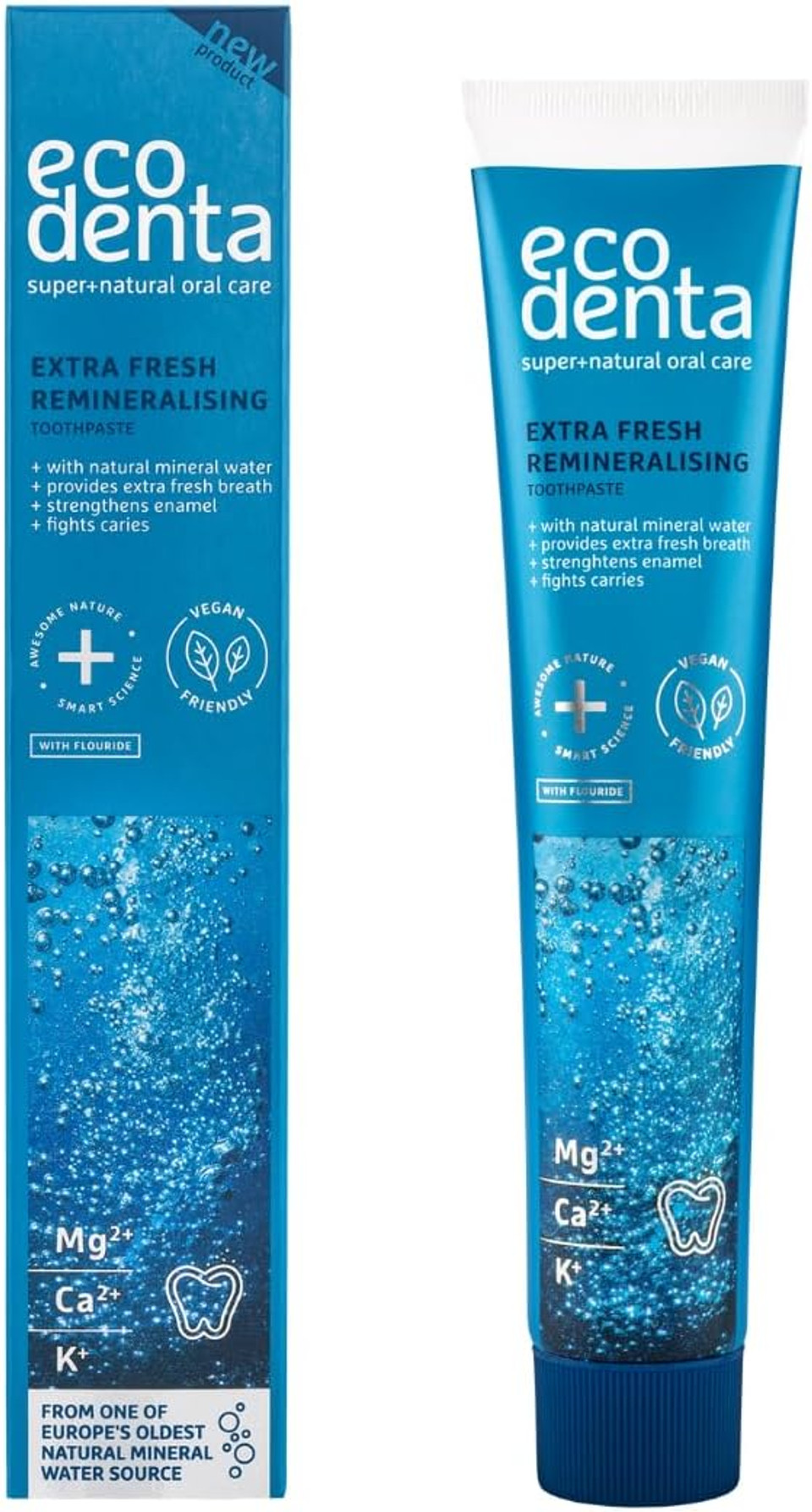 Ecodenta Amber Whitening Toothpaste Fluoride-Free I Tooth Whitening Paste, Eliminates Bad Breath, Improves Oral Health and Prevents Plaque I Recommended by Dentists and Vegan-Friendly, 100 ml