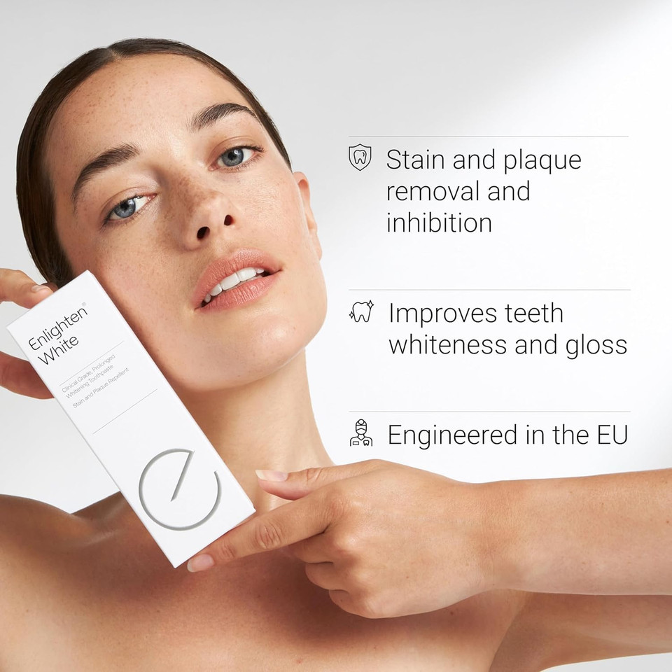 Enlighten White - Whitening Toothpaste with Fluoride, 75 ml - Advanced Enamel Protection and Stain Removal, Restores Shine and Improves Colour - Recommended by Dentists