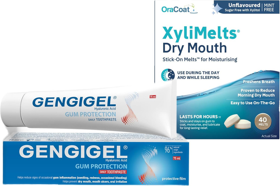 XyliMelts for Dry Mouth & Gengigel 75ml Toothpaste Bundle (Unflavoured)