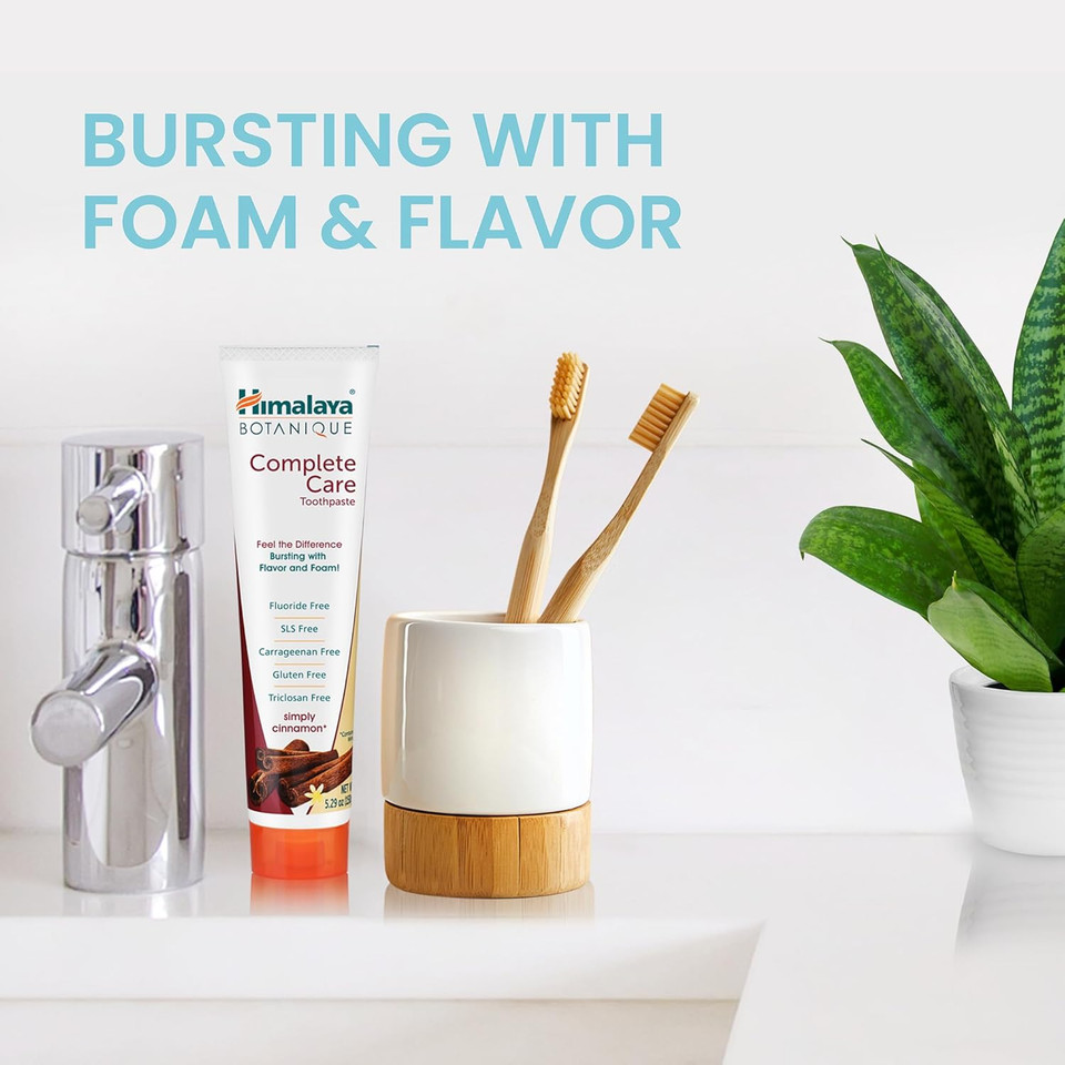 Himalaya Botanique Complete Care Toothpaste with Natural Cinnamon and Mint | Gives Freshness and a Cooling Effect| Herbal extracts| Makes Teeth Whiter- 150g (Pack of 2) Himalaya Botanique Complete Care Toothpaste with Natural Cinnamon and Mint | Gives Freshness and a Cooling Effect| Herbal extracts| Makes Teeth Whiter- 150g (Pack of 2)