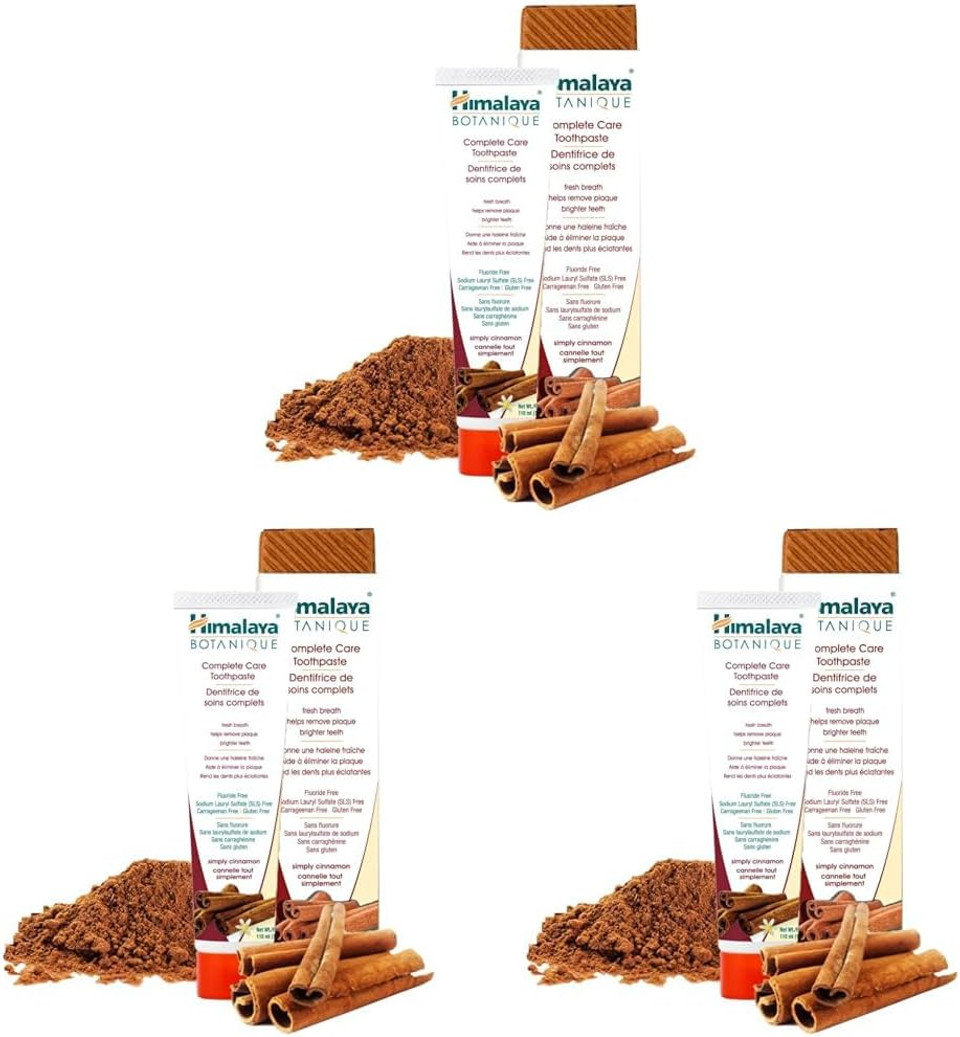 Ecocert Cosmos Natural Certified Himalaya Botanique Complete Care Herbal Toothpaste Cinnamon Flavor, Fights Plaque, Freshens Breath, Fluoride Free, Gluten & SLS Free, 75 ml (Pack of 2) Ecocert Cosmos Natural Certified Himalaya Botanique Complete Care Herbal Toothpaste Cinnamon Flavor, Fights Plaque, Freshens Breath, Fluoride Free, Gluten & SLS Free, 75 ml (Pack of 2)
