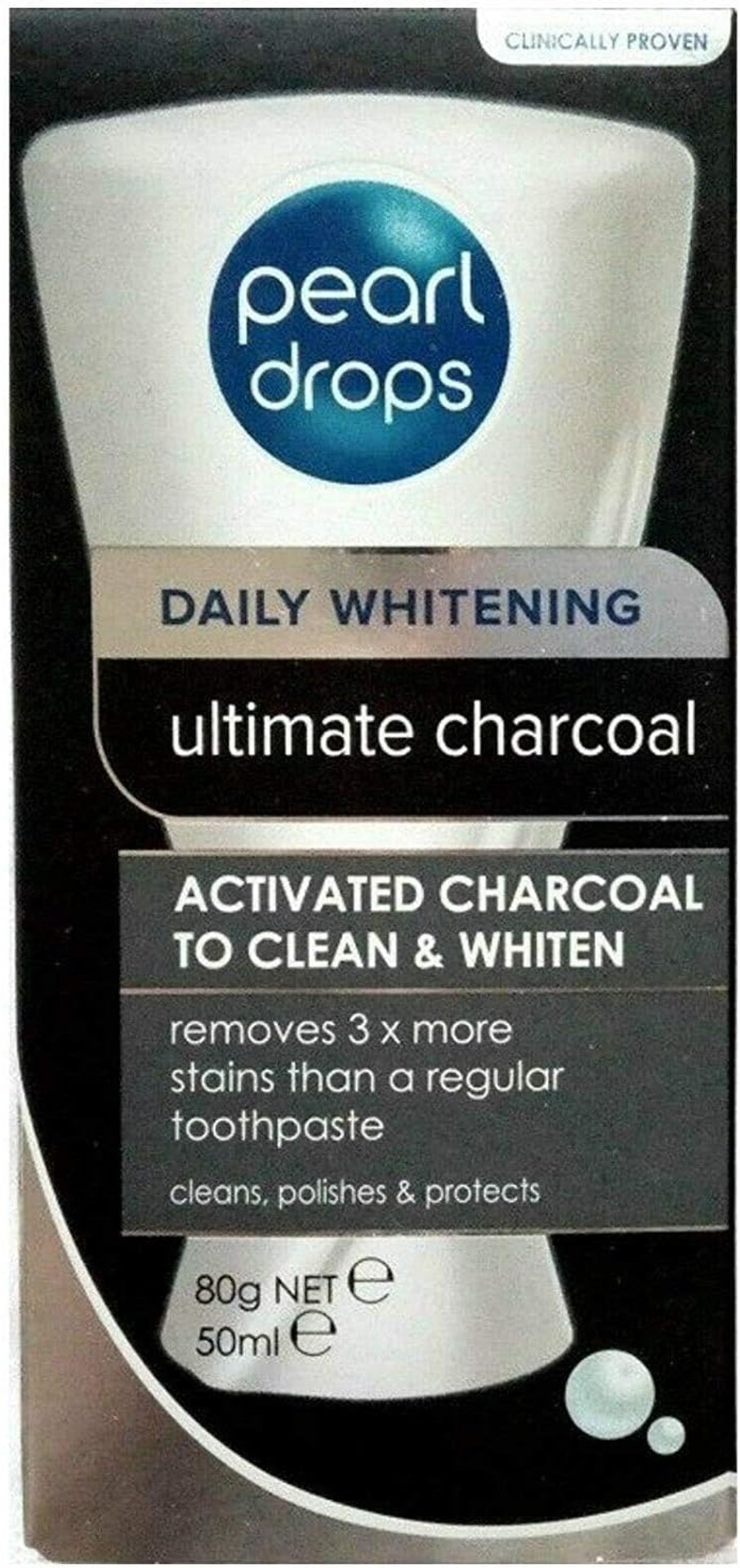 4lite Pearl Drops Daily Whitening Ultimate Charcoal Toothpaste, 50 ml