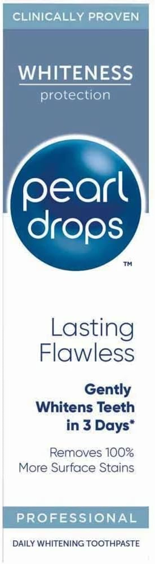 Pearl Drops - Lasting Flawless Professional Daily Toothpaste - Whiter Teeth in 3 Days - 75 ml (Pack of 2)