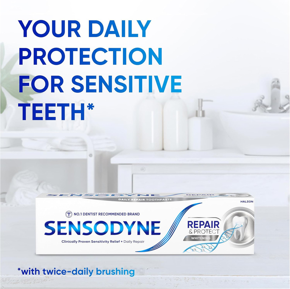 Sensodyne Toothpaste Repair and Protect, Teeth Whitening Toothpaste for Sensitive Teeth, 75ml