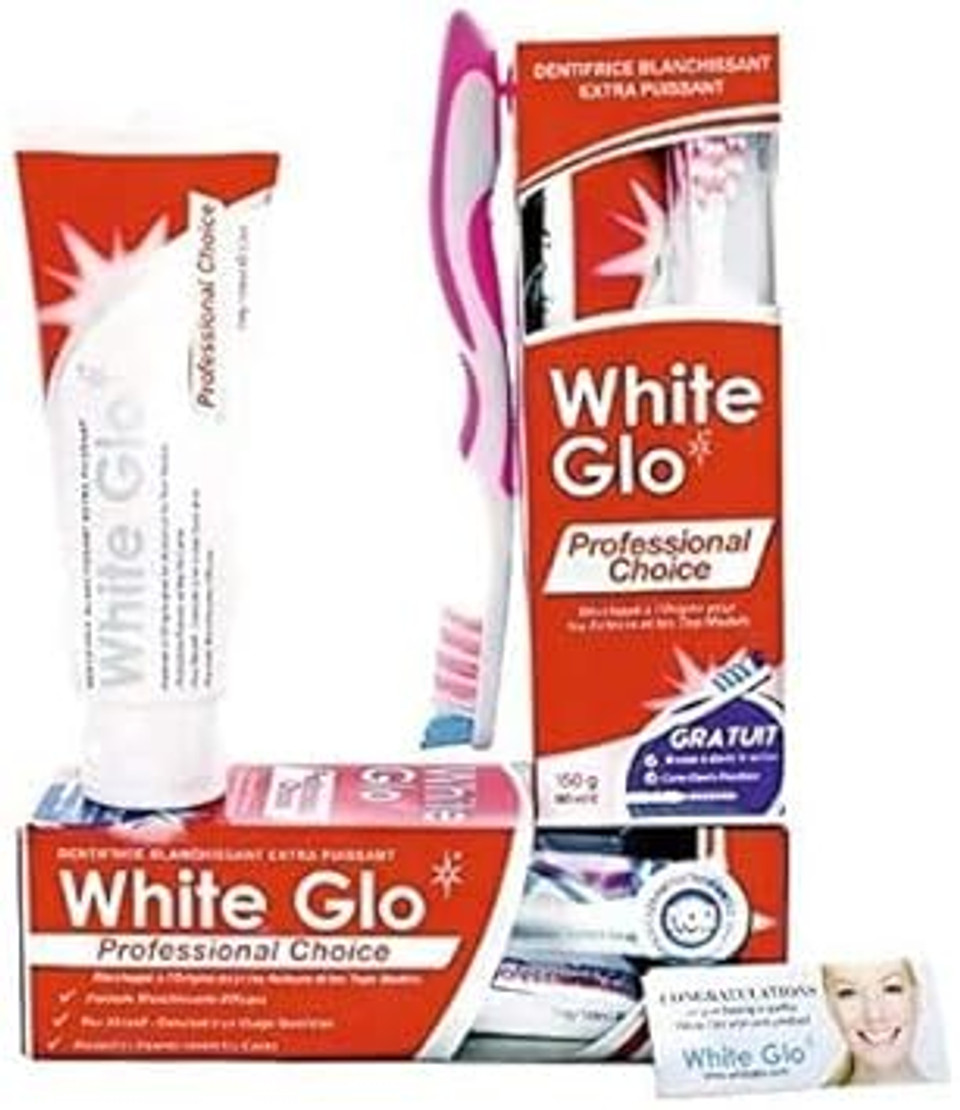 White Glo Extra Strength Whitening Toothpaste Professional Choice (100ml) - Pack of 6