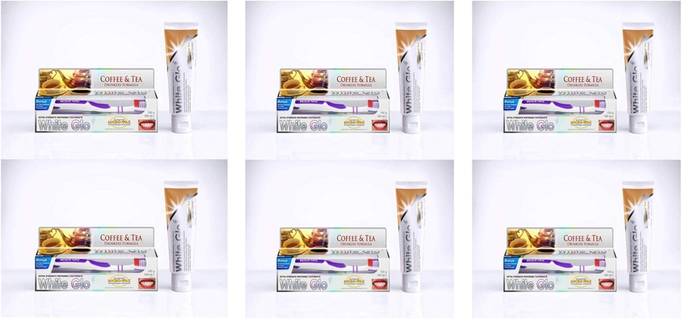 White Glo Coffee + Tea Drinkers Formula Whitening Toothpaste Pack of 6