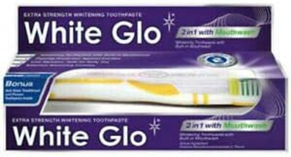 White Glo 2in1 Whitening Toothpaste with Mouthwash-100 ml (Pack of 2)