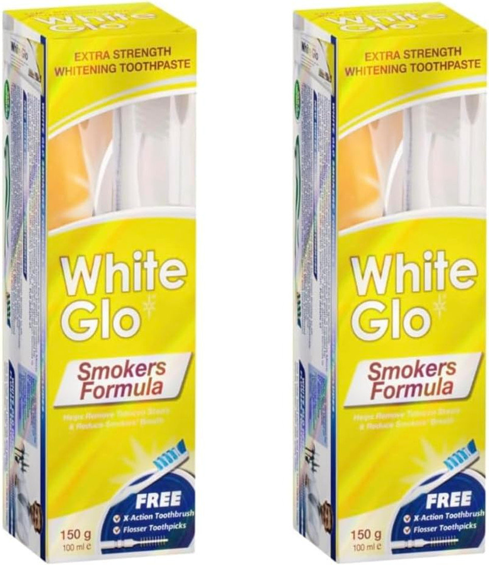 White Glo Smokers Formula Whitening Toothpaste Pack 150g (Pack of 2)