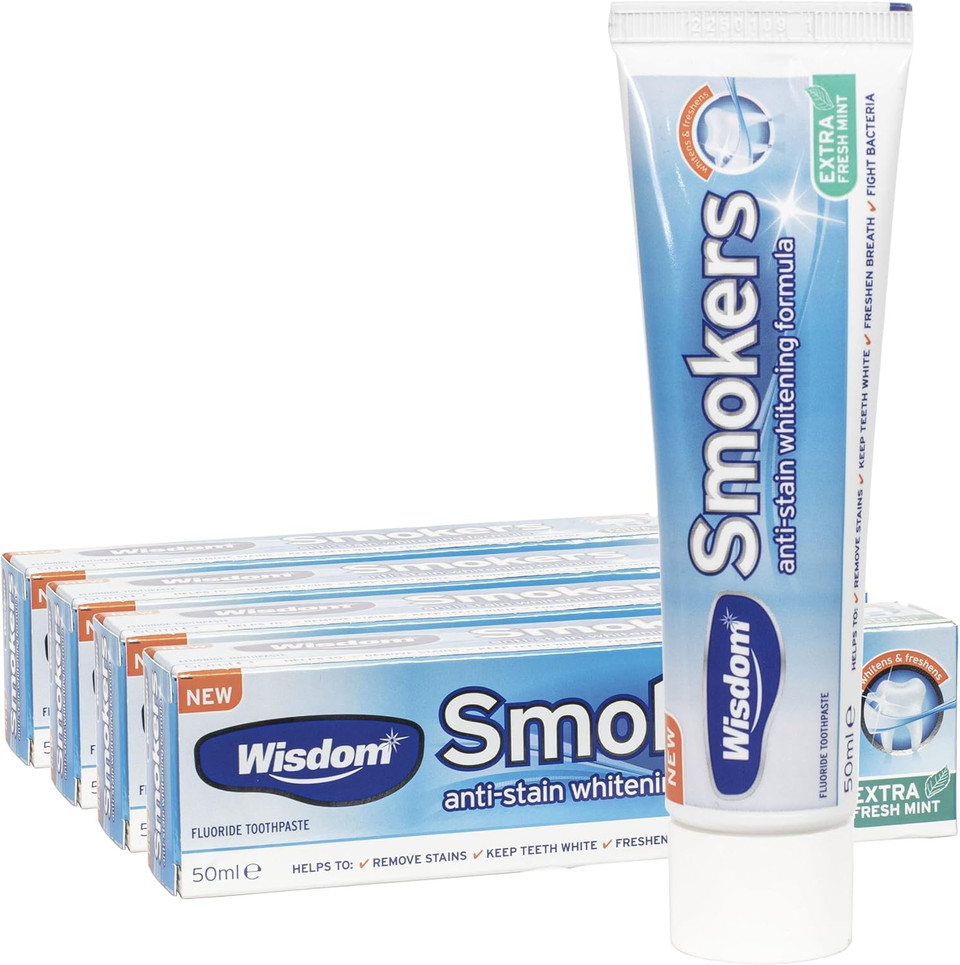 Wisdom 50 ml Smokers Anti-Stain Whitening Toothpaste - Pack of 4