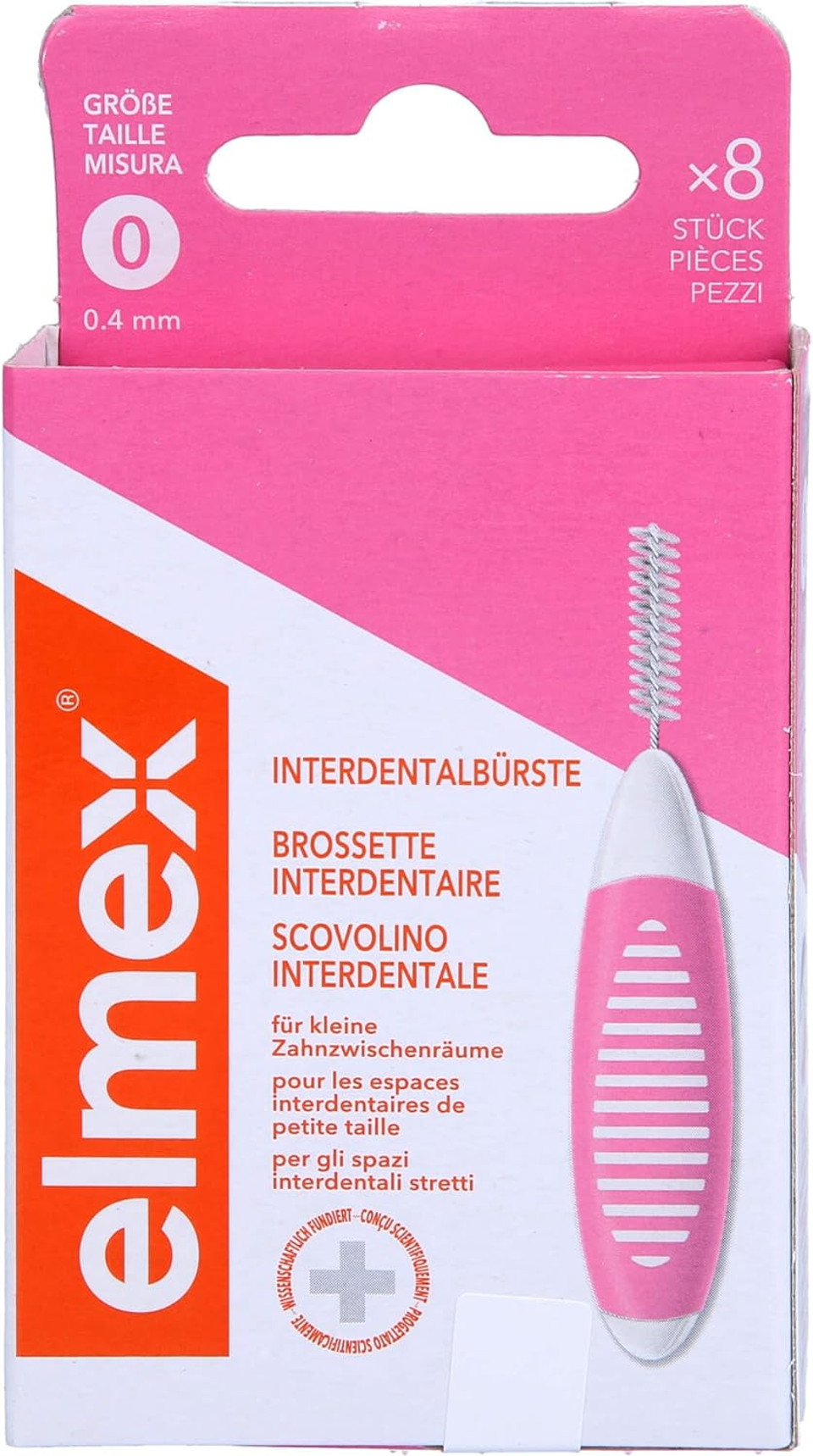 elmex Interdental Brush Pink (Size 0, 0.40 mm), 1 x 8 Interdental Brushes for Cleaning Small Interdental Spaces elmex Interdental Brush Pink (Size 0, 0.40 mm), 1 x 8 Interdental Brushes for Cleaning Small Interdental Spaces