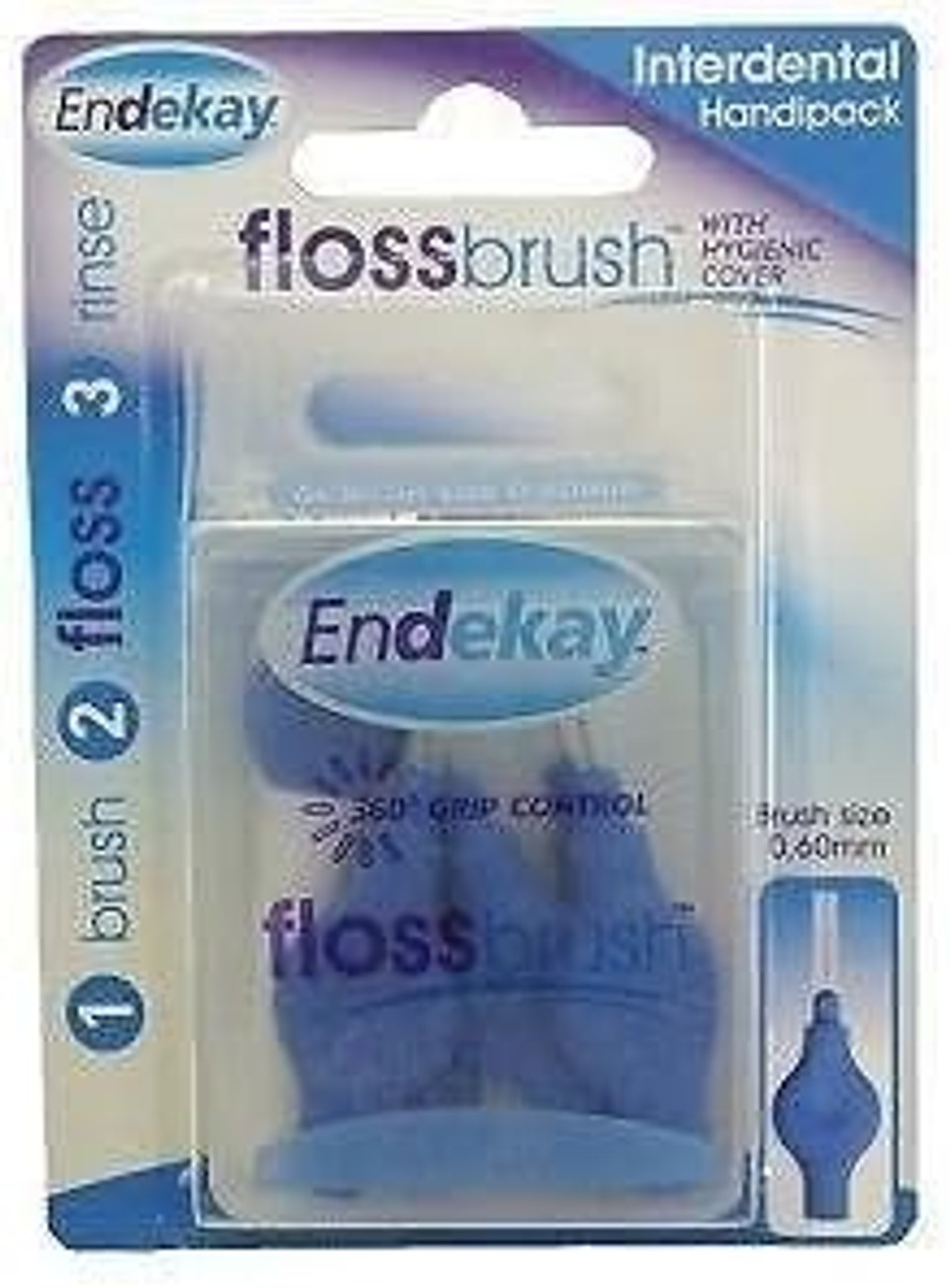 Endekay Interdental Flossbrush Blue 0.60MM - PACK of 6