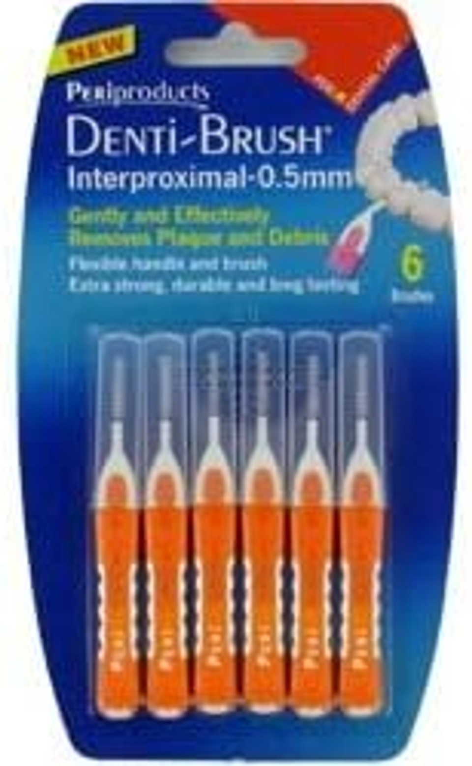 THREE PACKS of Denti-Brush Interproximal-0.5mm Orange