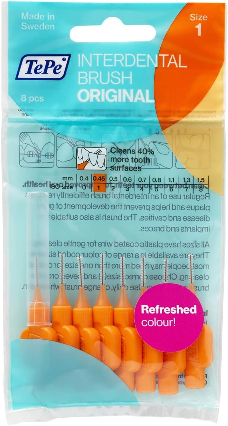 16 x TEPE Interdental Brushes, XXXX fine, 0.45 mm Orange