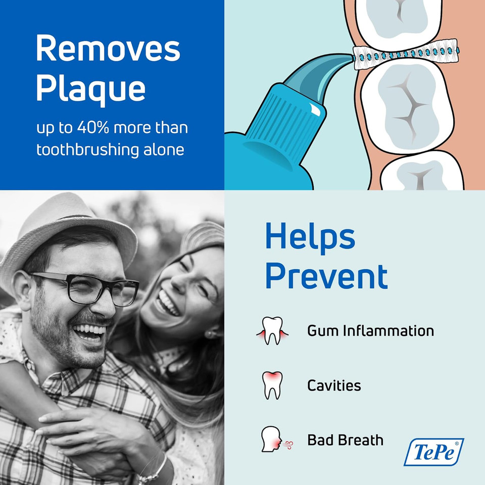 TePe Pack of 6 Interdental Brushes, Grey, 0.8 mm, Set of 3