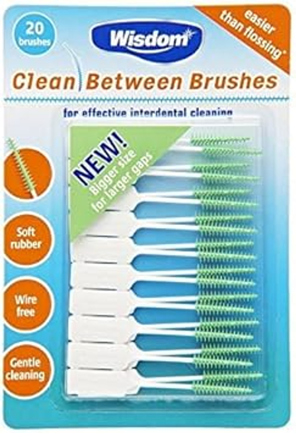 Wisdom Clean Between Interdental Medium Brushes, Green, Pack of 120