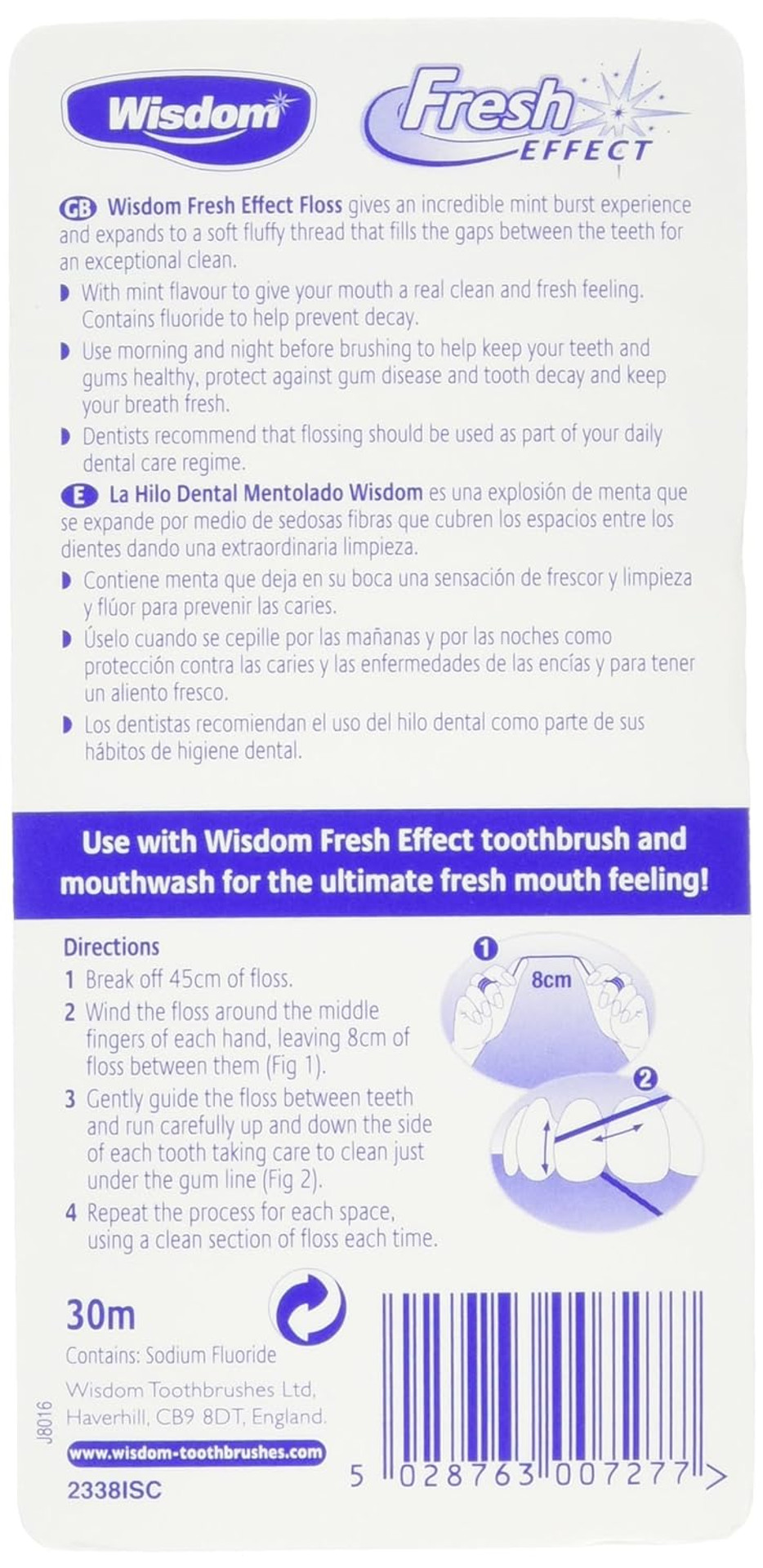 Wisdom Fresh Effect Floss 30 m, Pack of 1