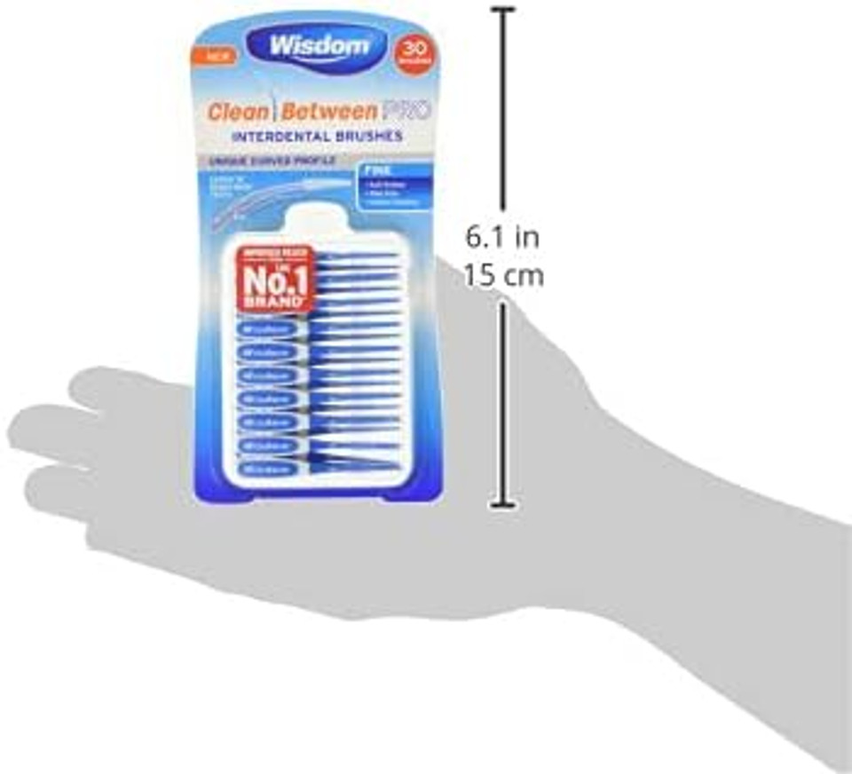 Wisdom Toothbrushes Clean Between Pro Interdental Brushes, Fine, Pack of 3, 90-Count, 100 g