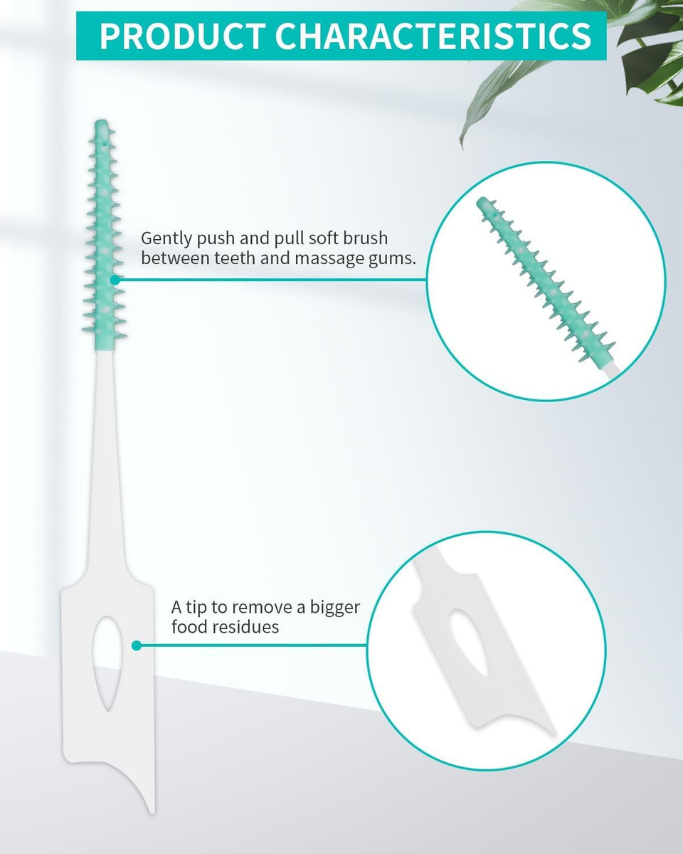 YEERSUO Silicone Interdental Brushes, Toothpick Brush Between Teeth, Floss Brush, Disposable for Cleaning, Toothbrush Cleaning Tool, Green Colors, 300 Pieces YEERSUO Silicone Interdental Brushes, Toothpick Brush Between Teeth, Floss Brush, Disposable for Cleaning, Toothbrush Cleaning Tool, Green Colors, 300 Pieces