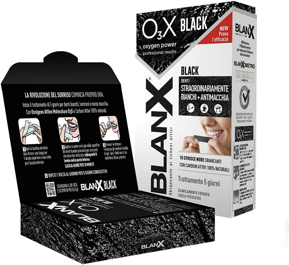 Blanx O3X Black 10 Whitening Black Strips
