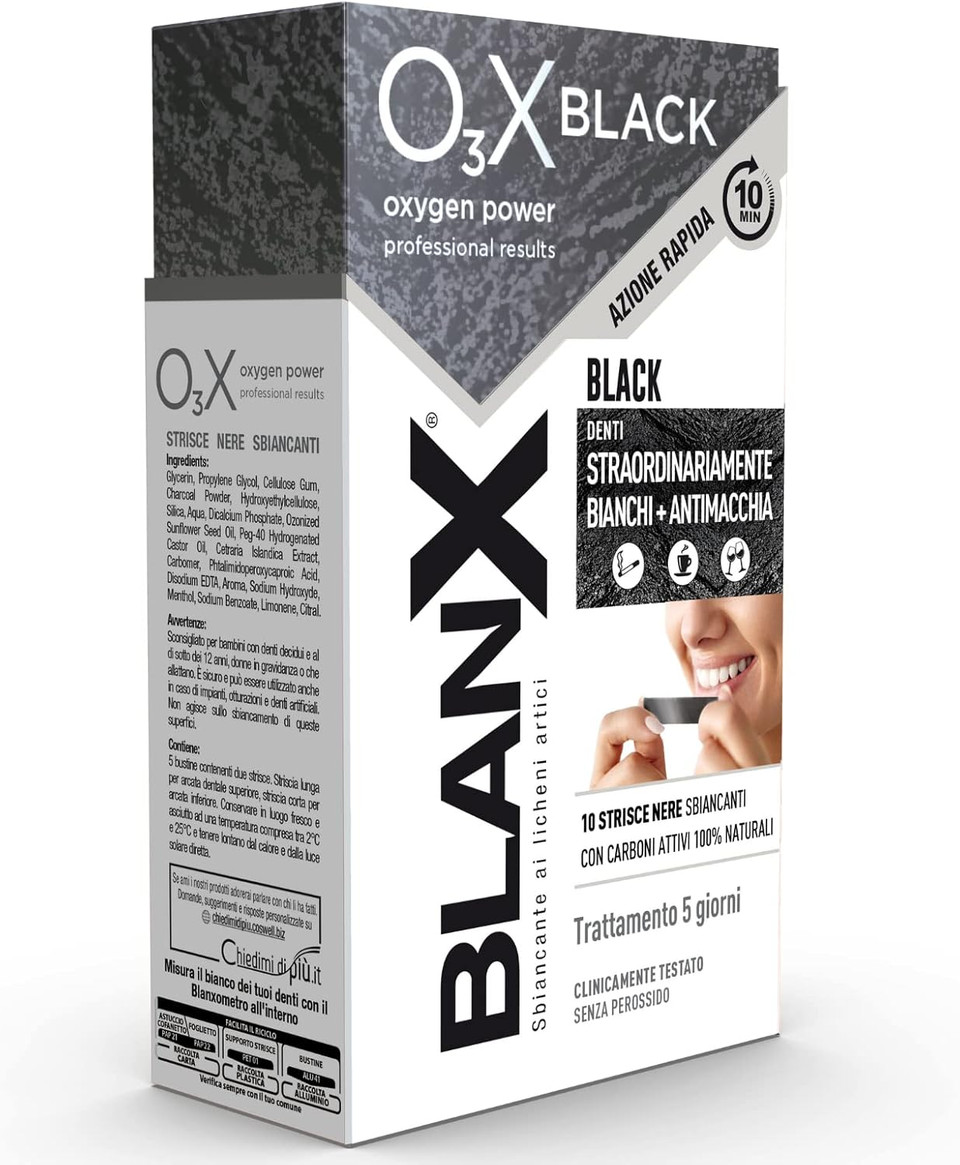 Blanx O3X Black 10 Whitening Black Strips