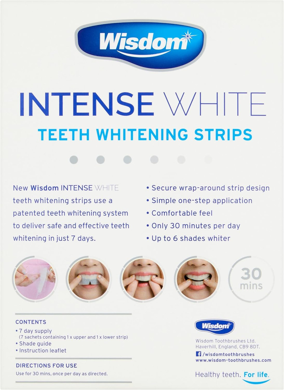 Wisdom Intense White - Teeth Whitening Strips (6 Shades Whiter in 7 Days)