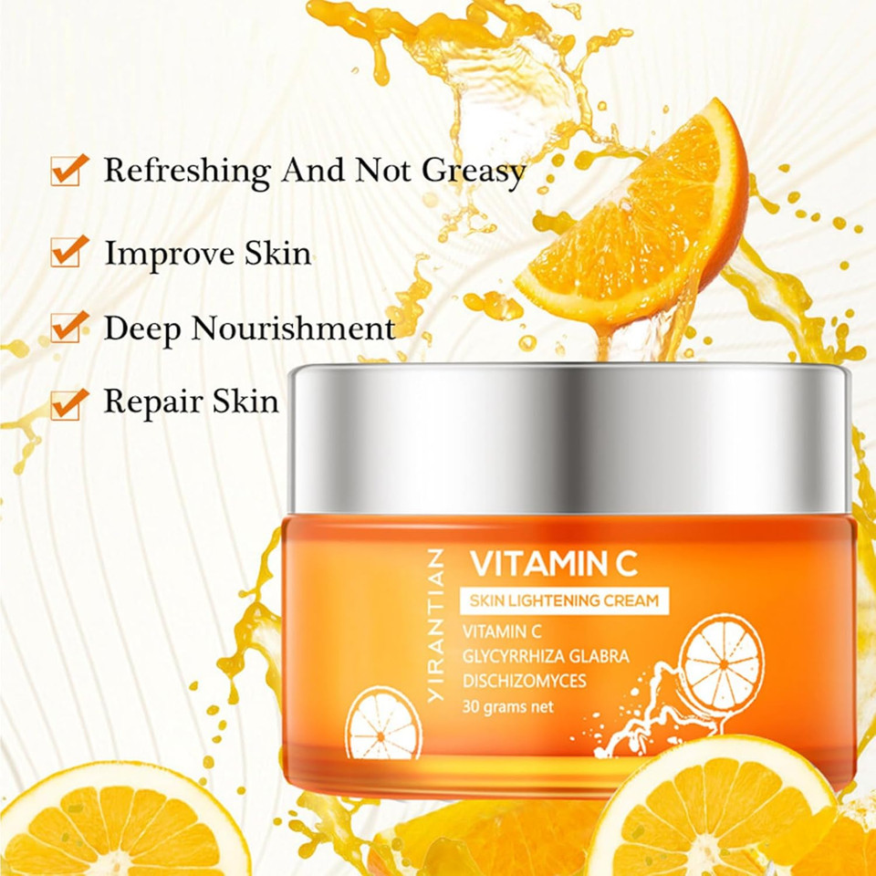 Vitamin C Face Cream  Hyaluronic Acid And Vitamin C&E,Face Moisturiser For Women,Anti Aging&Wrinkle,Natural Skin Care Hydrate,Plump, Skin Care Dark Spots Erase Fine Lines (1PCS)