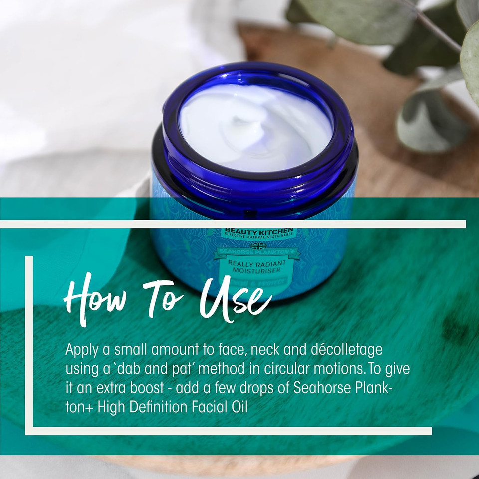 Beauty Kitchen - Seahorse Plankton + Really Radiant Moisturiser 60ml - Radiance-Boosting Moisturiser - Skincare Essential