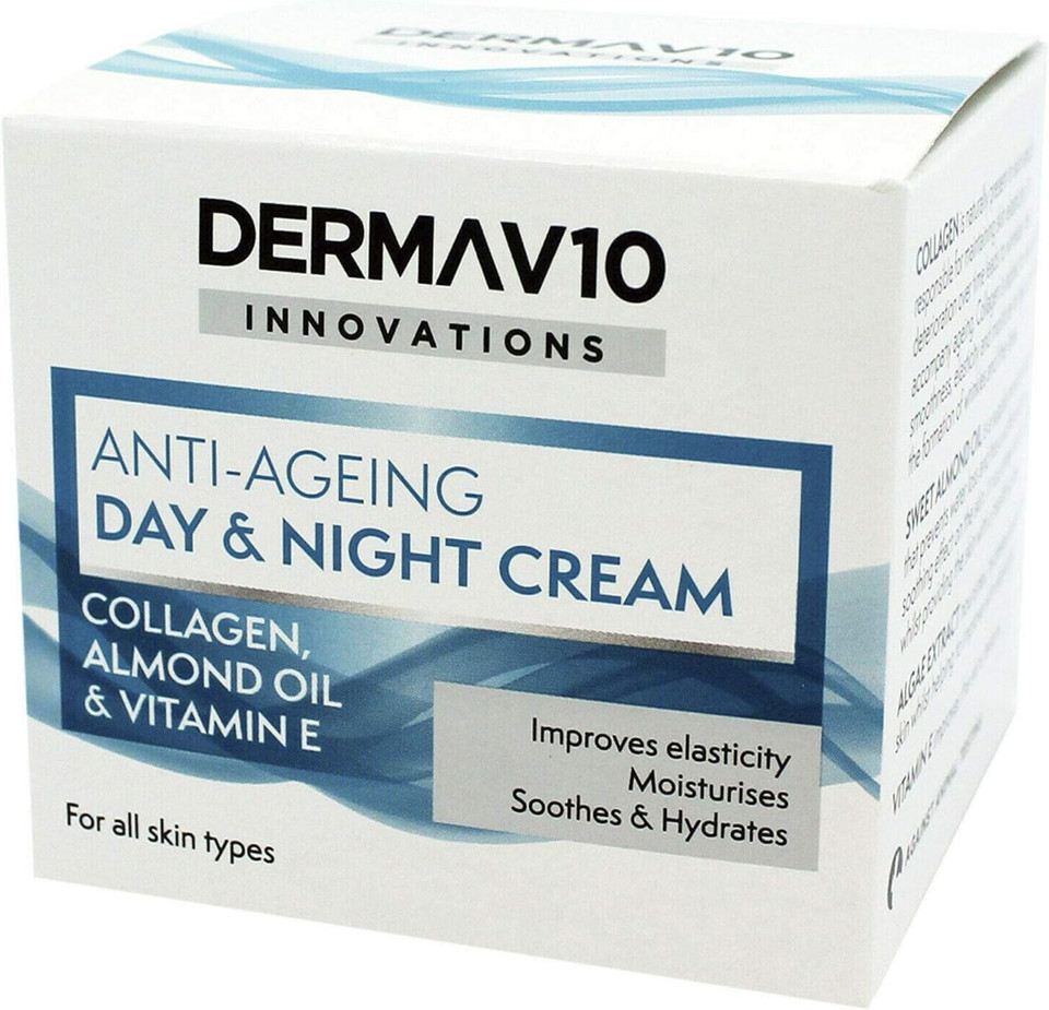 Happy Bees Bundle Derma V10 Innovations Day & Night Cream (4 Pack) Total 200 ml (Collagen, 4 Pack)