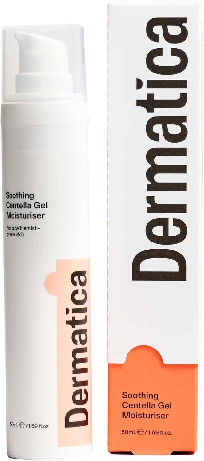 Dermatica Anti-Breakout Daily Soothing Centella Gel Moisturiser | Lightweight Face Hydrator for Women and Men | Locks in Moisture, Strengthens Skin Barrier I Fragrance Free, Oil-Free (50ml)