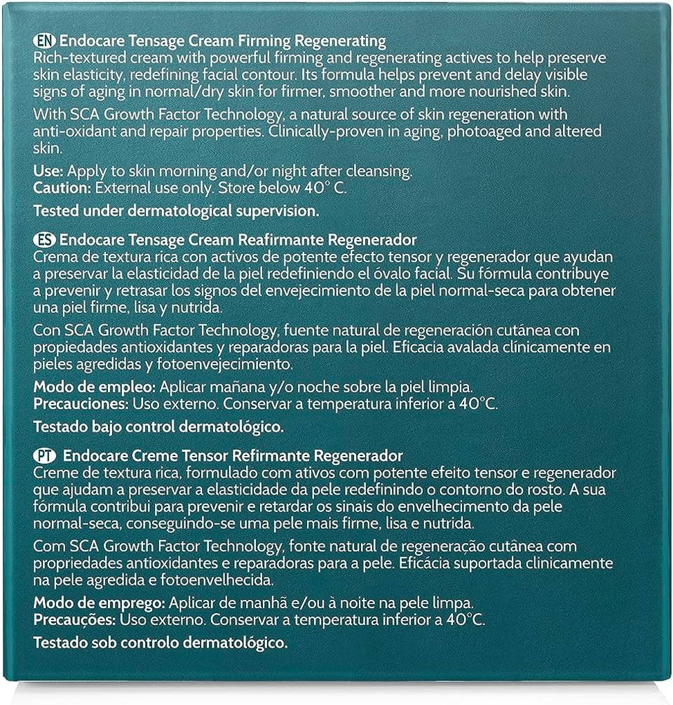 Endocare - Tensage Cream 30ml | Powerful Anti-Ageing Moisturiser for Mature Skin | Rich, Non-oily Hydrating Face Cream | Reduces Fine Lines and Wrinkles | Packed with Antioxidants including Vitamin E