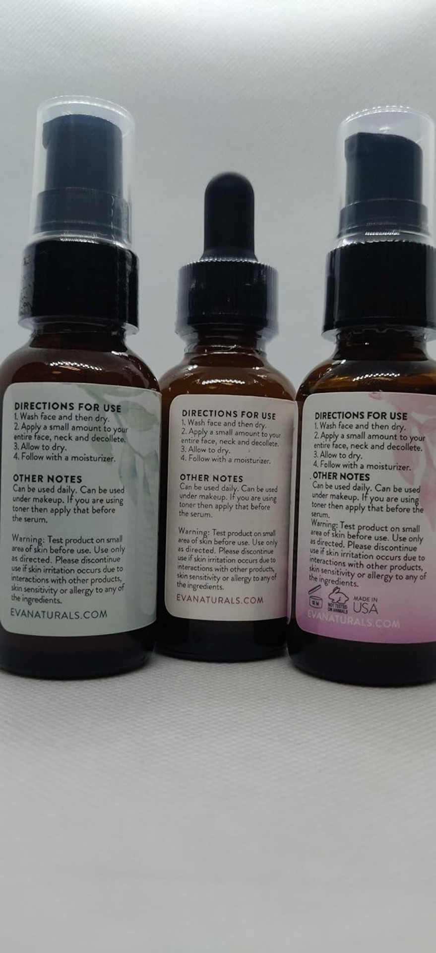 Natural Firm & Glow Skincare Set of 3 Serums  Skin Care Kit with 20% Vitamin C Serum, Peptide Complex Serum, Niacinamide Vitamin B3 Serum to Brighten Complexion and Smooth Wrinkles by Eva Naturals