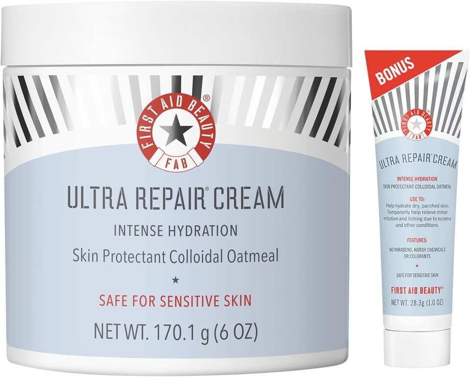 First Aid Beauty - Ultra Repair Cream, Intense Hydration Whipped Colloidal Oatmeal, Clinically Proven to Strengthen Skin Barrier in 7 Days & Helps Relieve Eczema, Luxury Face & Body Moisturiser, 56.7g