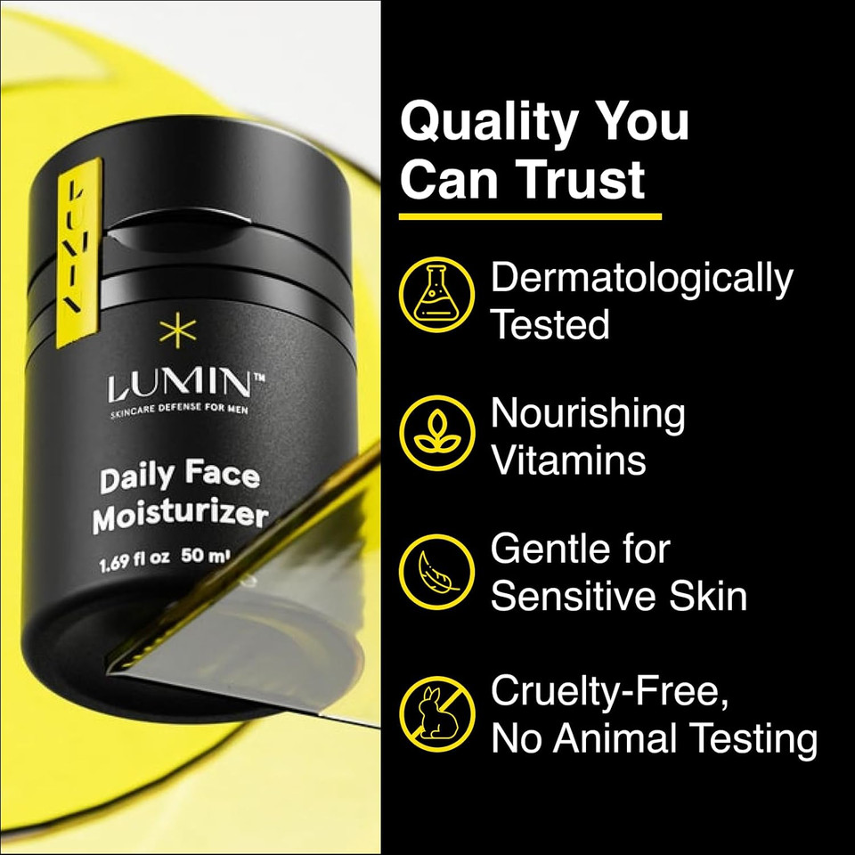 Lumin - Daily Face Moisturizer for Men - Mens Face Lotion, Men's Skin Care, Ideal for normal & combination skin, 50ml, 1-Pack