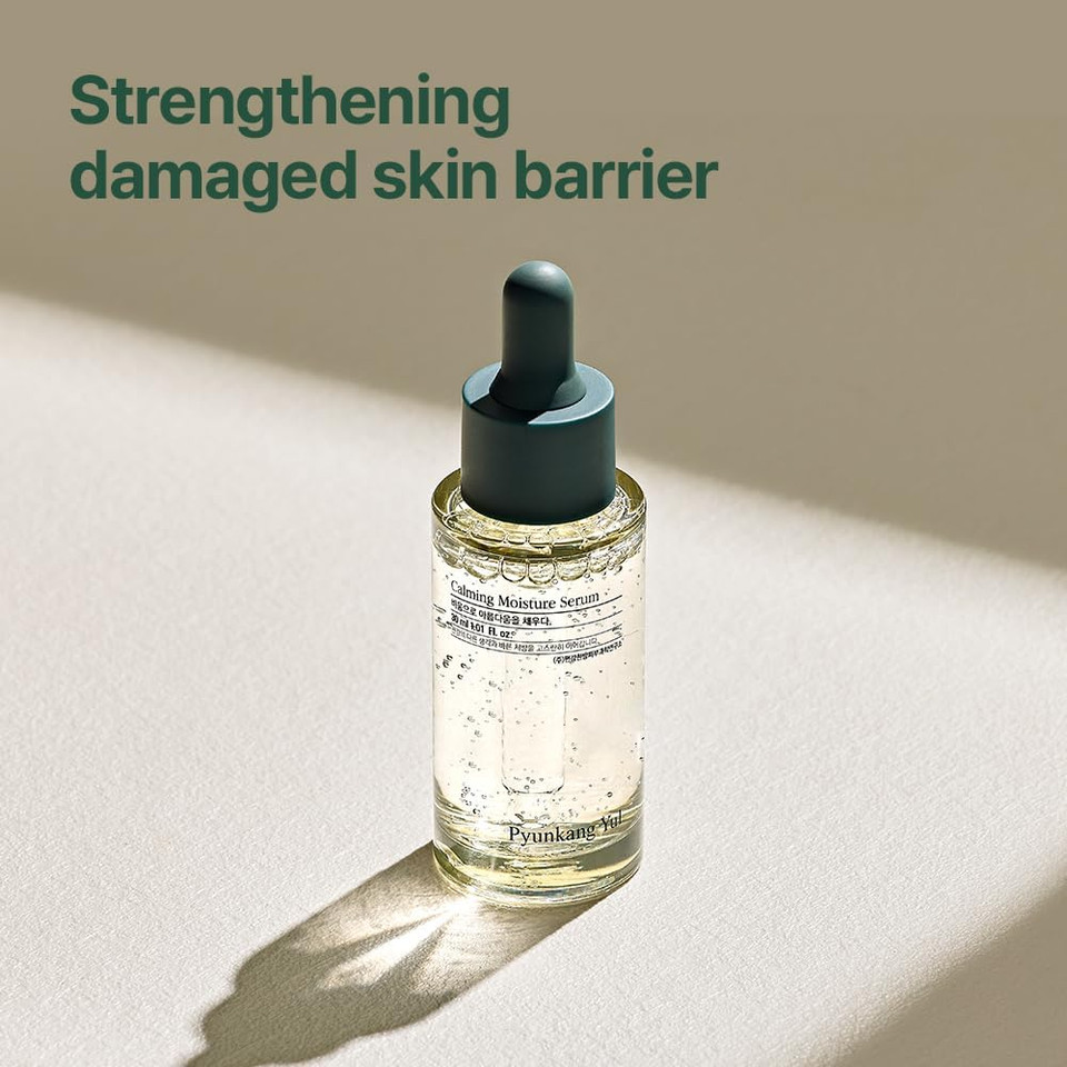 [PKY] Pyunkang Yul Calming Moisture Serum Instantly Soothes Sensitive Skin, Strenghtens Moisture Barrier with Ceramide, 2 types of Peptides, Vegan, Korean skincare. (1.01 Fl.Oz, 30ml)