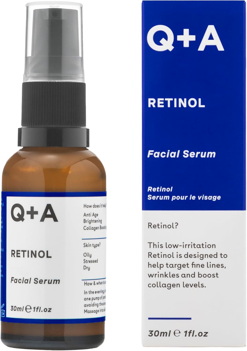 Q+A Retinol Facial Serum (30ml), Face Serum Skincare with Retinol, Squalane & Bisabolol, Smooths Fine Lines, Evens Skin Tone & Boosts Radiance, Vegan & Fragrance Free Q+A Retinol Facial Serum (30ml), Face Serum Skincare with Retinol, Squalane & Bisabolol, Smooths Fine Lines, Evens Skin Tone & Boosts Radiance, Vegan & Fragrance Free