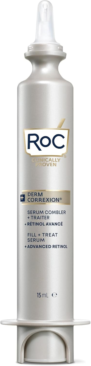 RoC Derm Correxion Serum Fill + Treat for Face, Neck, & Jawline, Wrinkle Filler, Advanced Retinol & Triple Hyaluronic Acid - 15ml