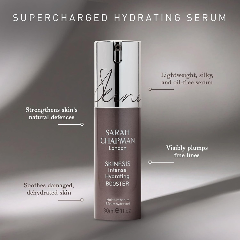 Sarah Chapman Skinesis Intense Hydrating Booster - Hyaluronic Acid Serum for Face - Great Skincare for Moisture, Plumps, Softens, & Hydrates Skin - Oil Free Hydrating Serum, 30ml