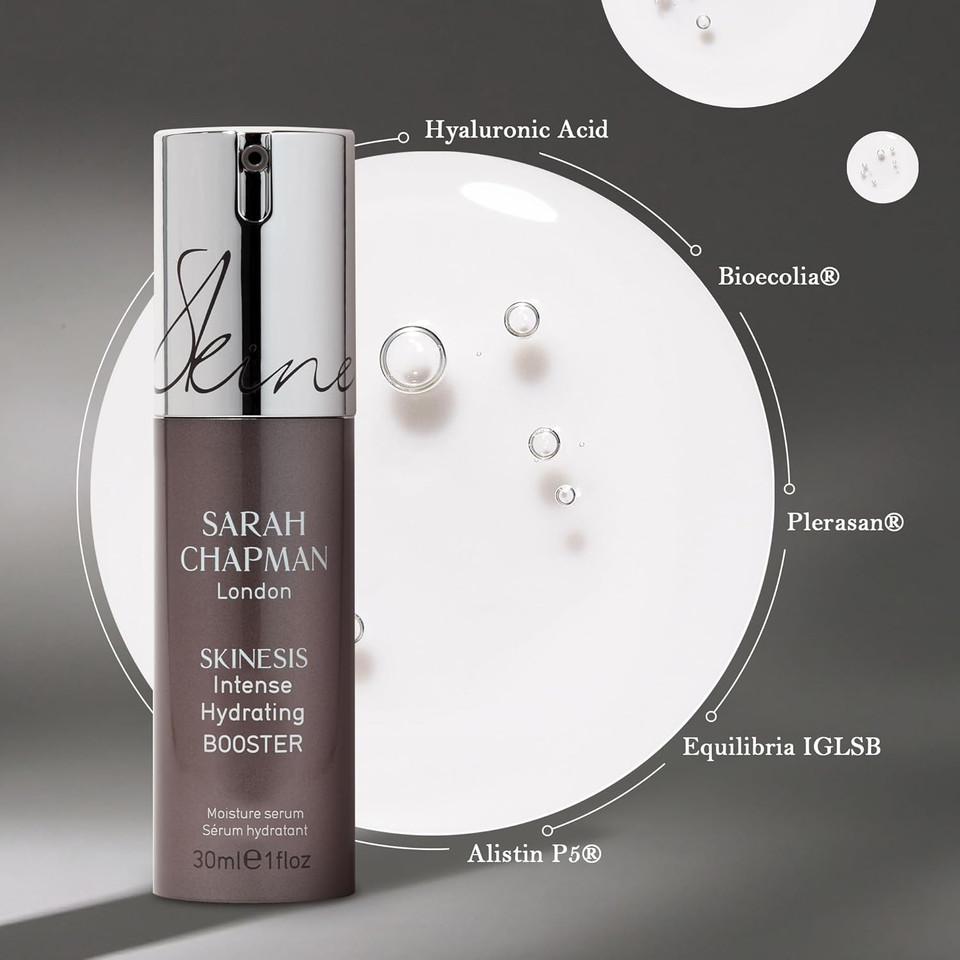 Sarah Chapman Skinesis Intense Hydrating Booster - Hyaluronic Acid Serum for Face - Great Skincare for Moisture, Plumps, Softens, & Hydrates Skin - Oil Free Hydrating Serum, 30ml
