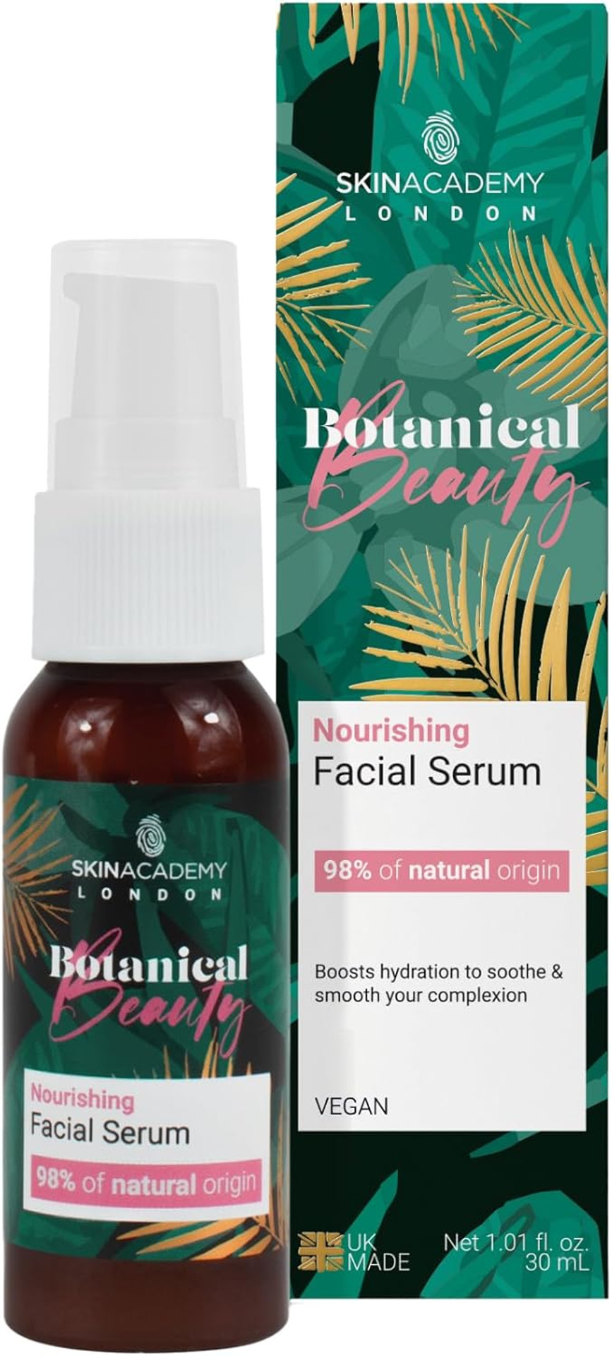 Skin Academy London | Botanical Beauty Nourishing Facial Serum | 98% Nature Derived | Vegan | 30ml Skin Academy London | Botanical Beauty Nourishing Facial Serum | 98% Nature Derived | Vegan | 30ml
