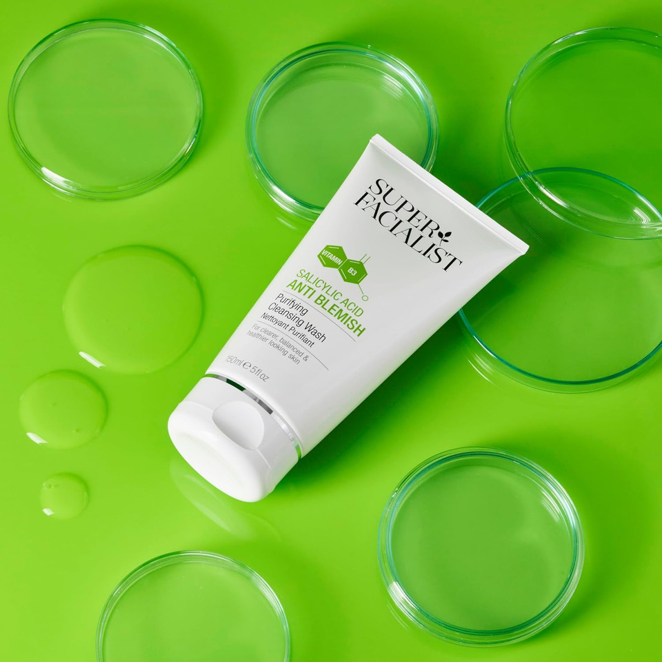 Super Facialist - Salicylic Acid Anti Blemish Purifying Cleansing Wash with Niacinamide (Vitamin B3), Face Cleanser & Face Wash for Clean and Clear Skin & Treat Acne, 150ml (Pack of 2)