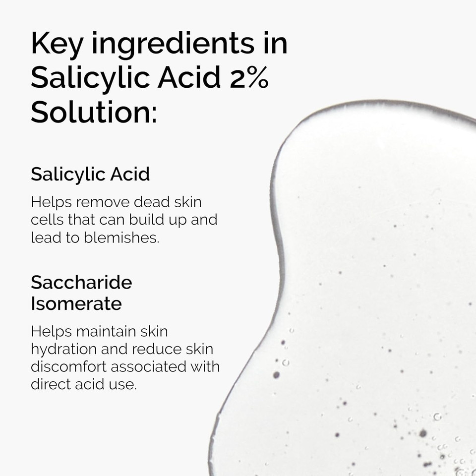 The Ordinary Salicylic Acid 2% Solution, Acne-Fighting Serum for Blemish-Prone Skin, 30ml