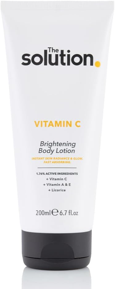 The Solution Vitamin C Brightening Body Lotion (200ml). Vitamin C Body Cream with Vitamins A & E, Night Moisturiser, Day Cream, Vitamin C Cream, Vegan & Cruelty Free Womens Moisturiser